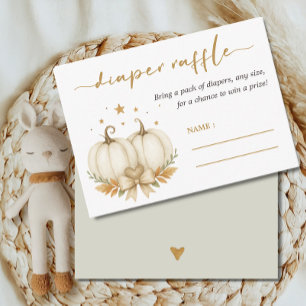 Two Little Pumpkins Fall Baby Shower Diaper Raffle Enclosure Card