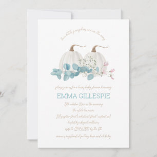 Two Little Pumpkins Fall Twins Baby Shower Invitation