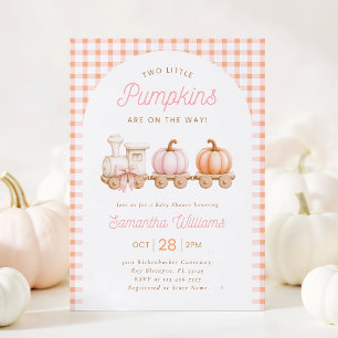 Two Little Pumpkins Girl Baby Shower Invitation