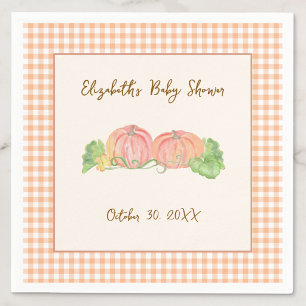 Two Little Pumpkins Twins Autumn Baby Shower Napkin