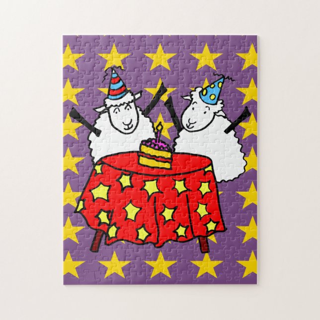 Two Little Sheep at a Party Jigsaw Puzzle (Vertical)
