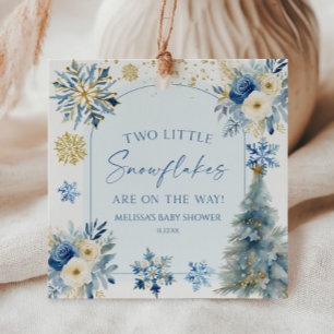 Two Little Snowflakes Winter Twins Baby Shower  Favour Tags