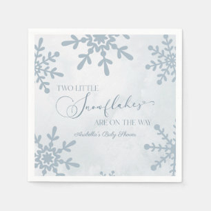 Two Little Snowflakes Winter Twins Baby Shower Napkin
