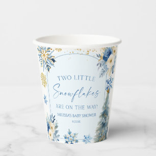 Two Little Snowflakes Winter Twins Baby Shower  Paper Cups
