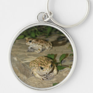 Two little toads - green frogs key chain