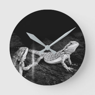 Two Lizards Round Clock