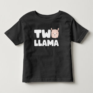Two Llama 2nd Birthday Llama Themed 2 Year Old Toddler T-Shirt