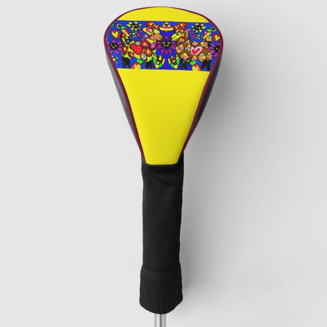 Two Llamas artwork Golf Head Cover (Front)