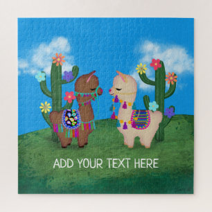 Two Llamas Cute Jigsaw Puzzle