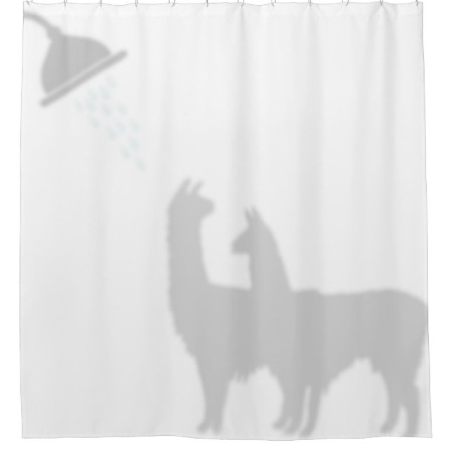 Two Llamas Shadow Silhouette Shadow Buddies Shower Curtain (Front)