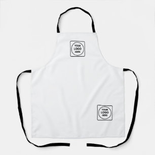 Two Logo Modern White Business Branding Design Apron