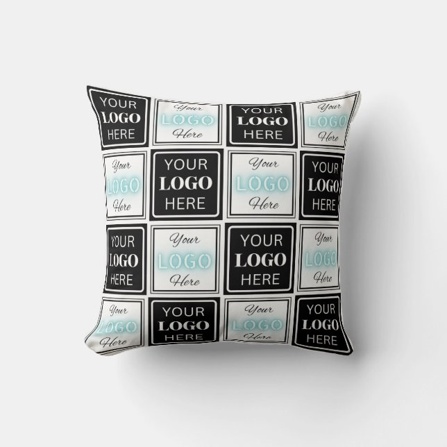 Two Logos Event White Simple Backdrop Cushion (Front)