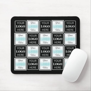 Two Logos Event White Simple Backdrop Mouse Mat