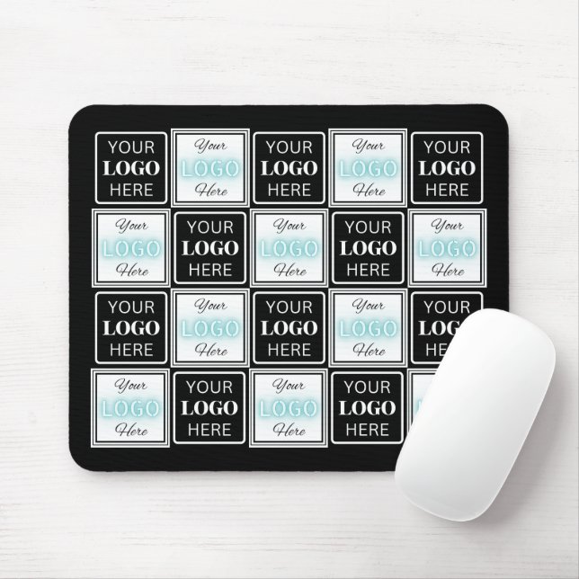 Two Logos Event White Simple Backdrop Mouse Mat (With Mouse)