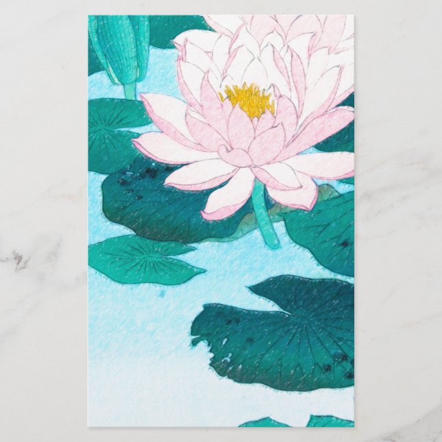 Two Lotus Flowers Stationery (Front)