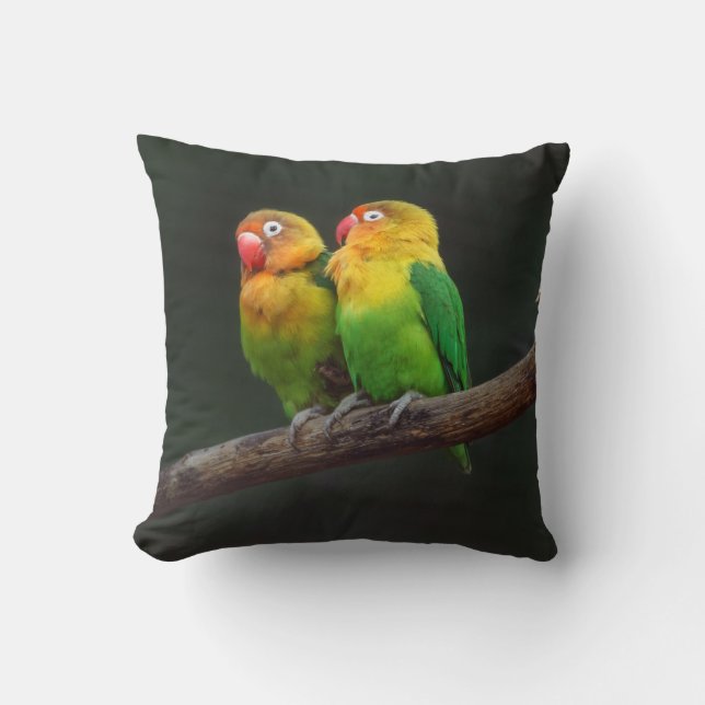 Two Lovebirds on a Branch Cushion (Front)