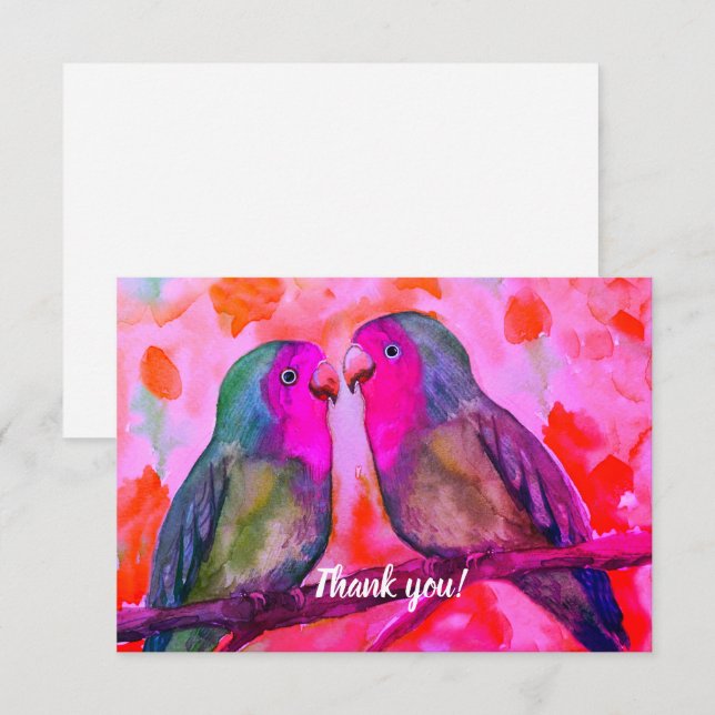 two lovebirds thank you card (Front/Back)