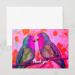 two lovebirds thank you card