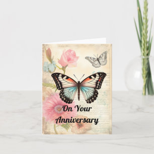 Two Lovely Butterflies Anniversary Greeting Card
