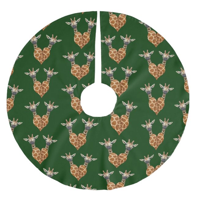 Two Lovely Giraffes Brushed Polyester Tree Skirt (Front)