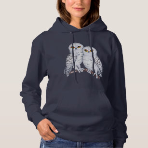 Two lovely snowy owls hoodie
