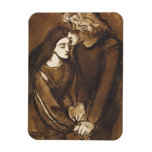 Two Lovers by Dante Gabriel Rossetti Magnet