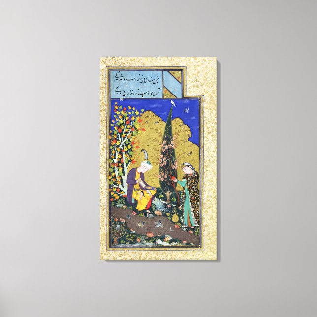 Two Lovers in a Flowering Orchard Canvas Print (Front)