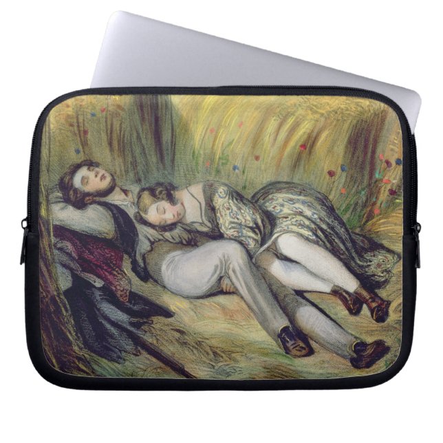 Two lovers Lying in a Cornfield (litho) Laptop Sleeve (Front)
