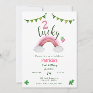 Two Lucky 2nd Birthday Invitation