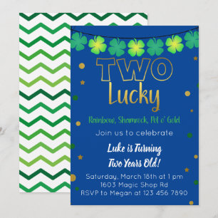Two Lucky 2nd Birthday Invitation