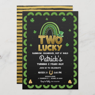 Two Lucky Birthday Invitation St Patrick's Day