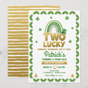 Two Lucky Birthday Invitation St Patrick's Day