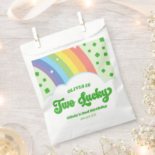 Two Lucky Charm Rainbow 2nd Birthday Party Favour Bags