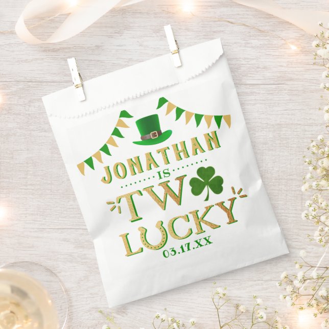 Two Lucky St. Patrick's Day 2nd Birthday Favour Bags (Clipped)