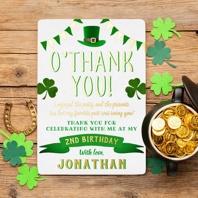 Two Lucky St. Patrick's Day 2nd Birthday Thank You (Creator Uploaded)