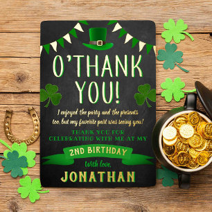 Two Lucky St. Patrick's Day 2nd Birthday Thank You