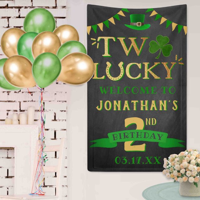 Two Lucky St. Patrick's Day 2nd Birthday Welcome Banner (Creator Uploaded)