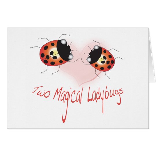 Two Magical Ladybugs Greeting Card - Customised