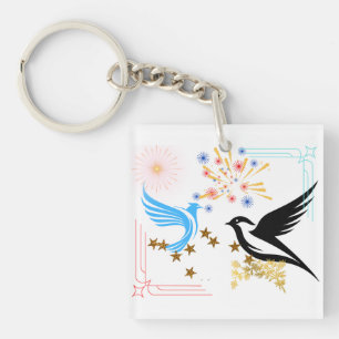 Two Majestic Birds Key Ring