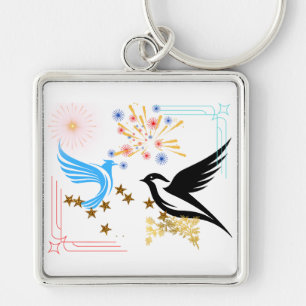 Two Majestic Birds Key Ring