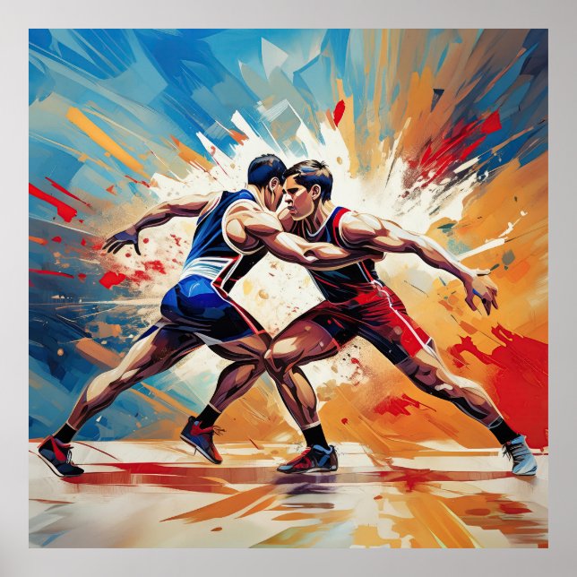 Two male wrestlers. poster (Front)