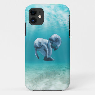 Two Manatees Swimming iPhone 11 Case