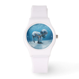 Two Manatees Swimming Watch