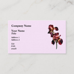 Two Maroon and Yellow Irises Business Card