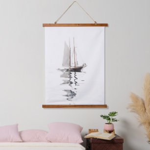 Two-masted Schooner with Dory (1894) Hanging Tapestry