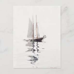 Two–masted Schooner with Dory (1894) Postcard