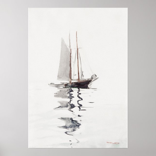 Two–masted Schooner with Dory (1894)  Poster (Front)