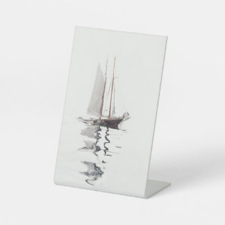 Two-masted Schooner with Dory by Winslow Homer Pedestal Sign
