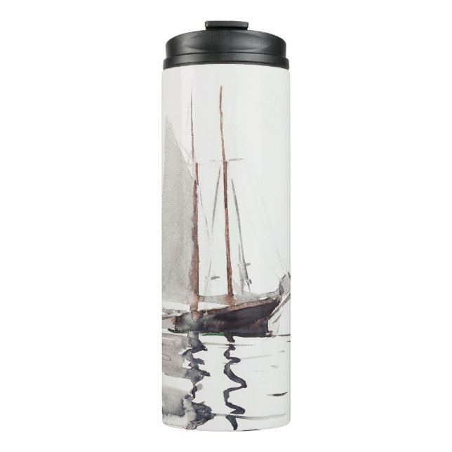 Two-masted Schooner with Dory by Winslow Homer Thermal Tumbler (Front)