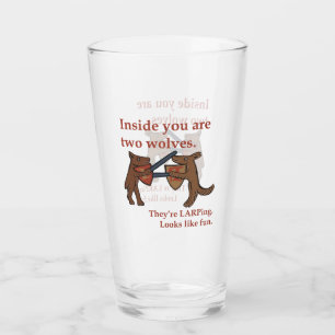 Two Mediaeval Wolves Glass Cup